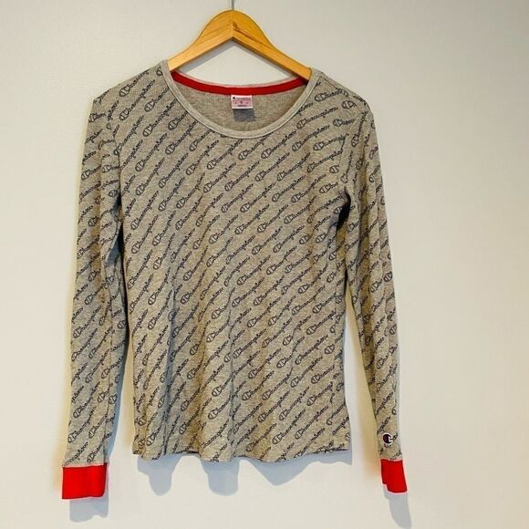 Champion All Over Logo Thermal Top Size Medium - Picture 1 of 4